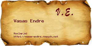 Vasas Endre névjegykártya